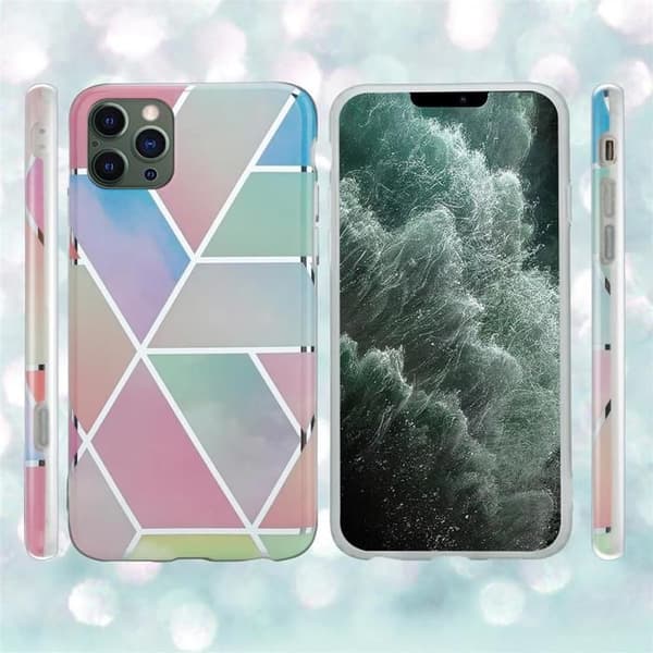 Skyddsfodral för iPhone 12 PRO MAX i Regnbågs Marmor No. 11 Ros
