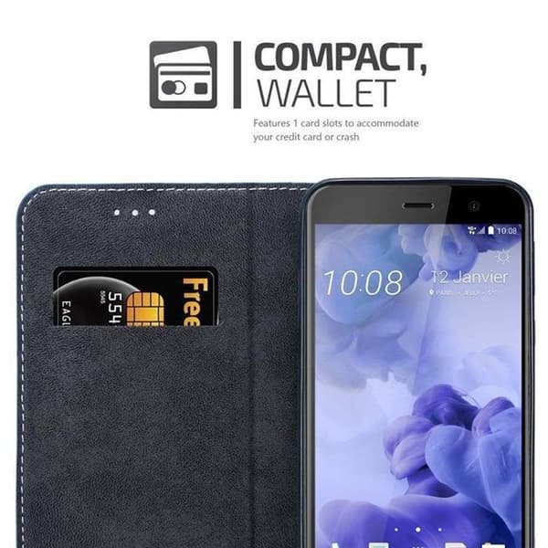 Fodral för HTC U PLAY Hölje i BLÅ BRUN Skyddande Etui Blå