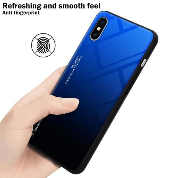 iPhone XS MAX-fodral i BLÅ - SVART Stötsäker Bicolor design Svart