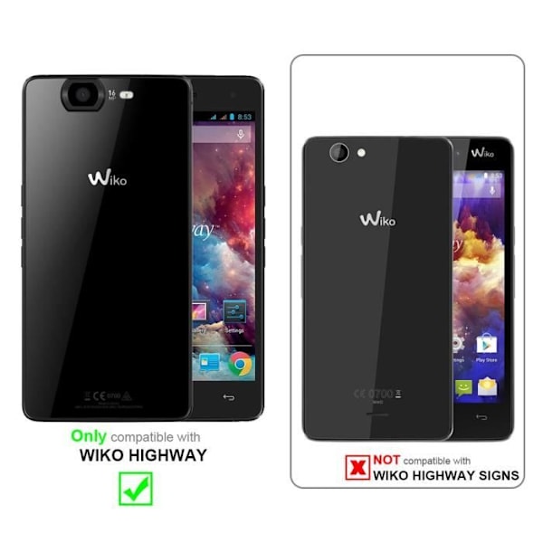 Fodral - CADORABO - Wiko HIGHWAY - Smidigt konstläder - Elegant flip - Jet black KOLSVART