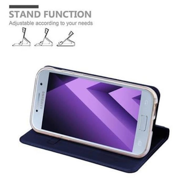Samsung Galaxy A5 2017 (7) Fodral i KLASSIG MÖRKBLÅT från Cadorabo (METALLIC MATT Design) Fullt skyddsfodral med Flip Flip Mörkblå