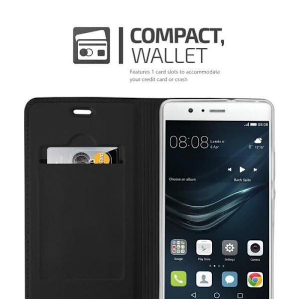 Cadorabo Fodral till Huawei P9 LITE i KLASSIG SVART