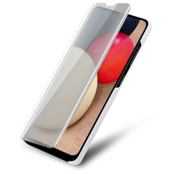 Etui för Samsung Galaxy A02s - CADORABO - Clear View - Skydd 360° - AGATE ARGENT - Semi-styv Pengar