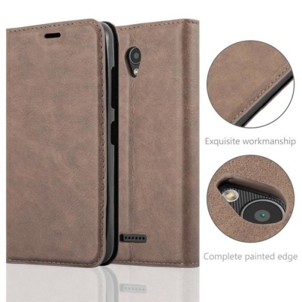 Lenovo A PLUS-fodral i KAFFEBRUN från Cadorabo (INVISIBLE MAGNETIC CLOSURE Design) Helt skyddsfodral med flipflik