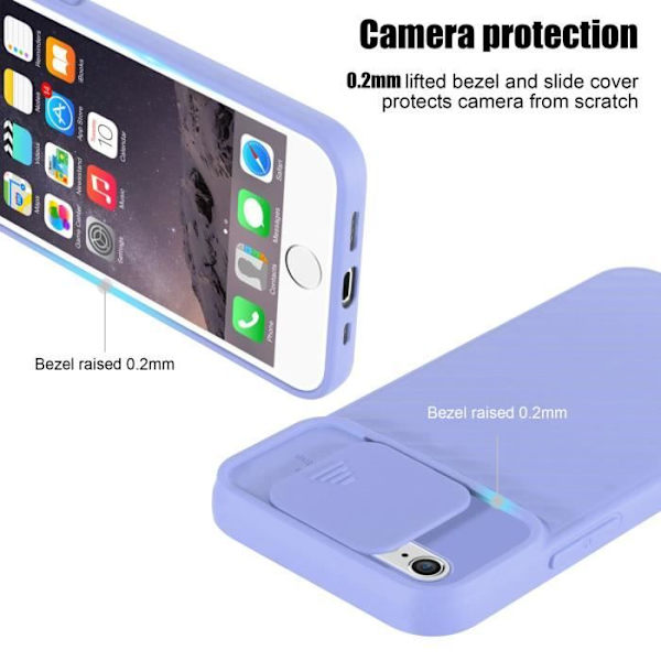Fodral till Apple iPhone 6 PLUS / 6S PLUS Matt lila Fodral Silikon TPU och kameraskydd