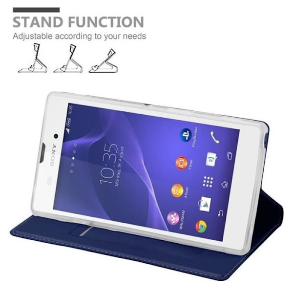 Cadorabo Fodral till Sony Xperia T3 i KLASSIG MÖRKBLÅT