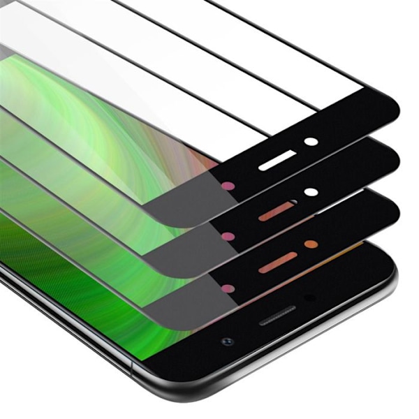 3x Helglas för Huawei Enjoy 7 PLUS, Transparent skärmskydd med svart härdat glas Svart