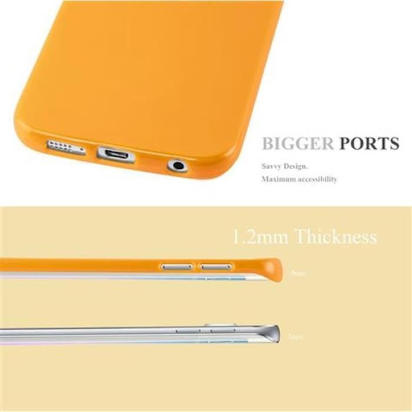Samsung Galaxy S6 EDGE JELLY YELLOW Fodral Cadorabo DESIGN JELLY TPU Silikon Skyddsfodral Cover Ultra Slim Bumper