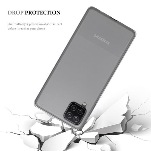 Transparent stötsäker silikonfodral för Samsung Galaxy A12 / M12 Vit