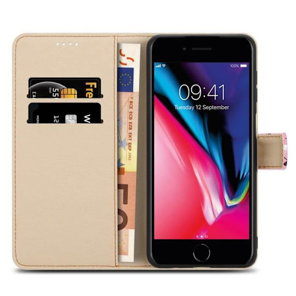 Fodral för Apple iPhone 7 / 7S / 8 / SE 2020 Fodral i regn av blommor nr. 6 Fodral Skyddsskydd Magnetisk stängning plånbok