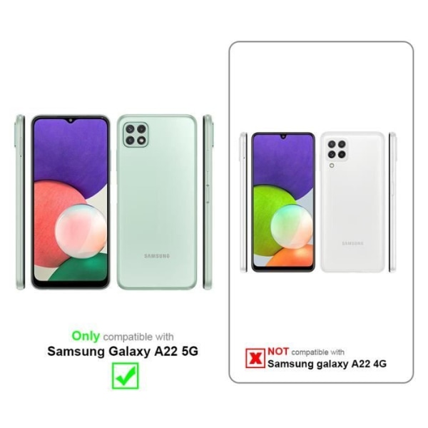 Fodral - CADORABO - Samsung Galaxy A22 5G - Ljusgråbrun - Magnetisk stängning - Stativfunktion LJUSGRÅ BRUN