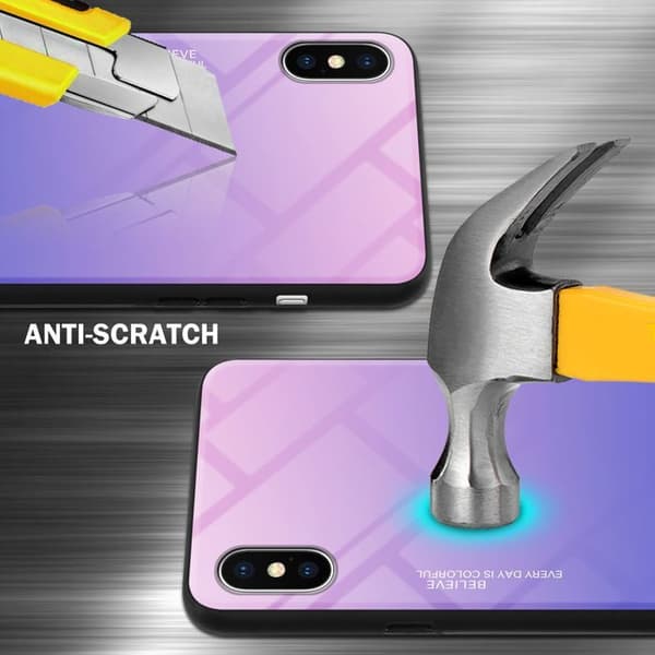 iPhone XS MAX-fodral i ROSA - BLÅ Stötsäker Bicolor Design Svart