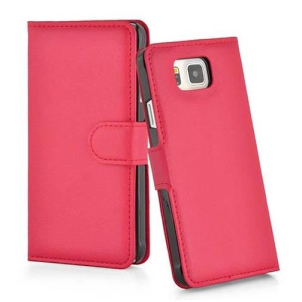 Cadorabo Samsung Galaxy ALPHA RÖD Fodral Cover Fullt skydd Magnetisk spänne Stöder stativkortplats