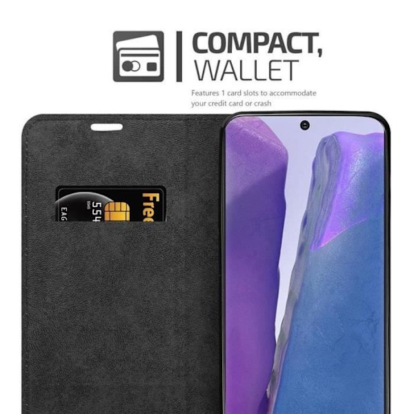 Fodral - CADORABO - Samsung Galaxy NOTE 20 - Kaffebrun - Magnetstängning - Stativfunktion kaffe brunt