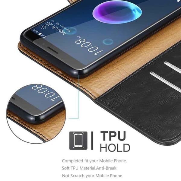 Skyddsfodral för HTC Desire 12 i JET BLACK Svart