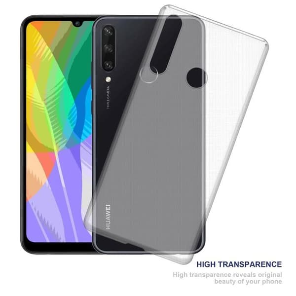 Transparent stötsäker silikonfodral för Huawei Y6P Vit