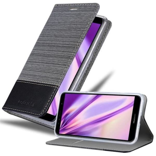 Cadorabo Fodral till Huawei Y6 PRIME i GRÅ SVART