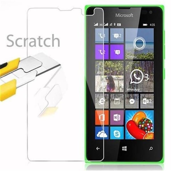 Cadorabo skärmskydd för Nokia Lumia 435 0,3 mm rundade hörn HÖG TRANSPARENS härdat glas