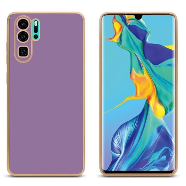 Skydd för Huawei P30 PRO - CADORABO - Silikon TPU-fodral - Kameraskydd - Glänsande - Lila/Guld Lilas, Or