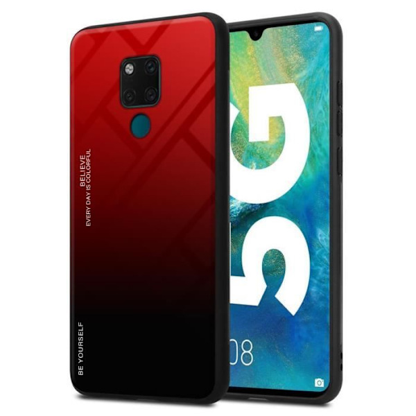 Fodral för Huawei MATE 20 Fodral i RÖD - SVART Fodral Skyddsskydd tvåfärgad TPU