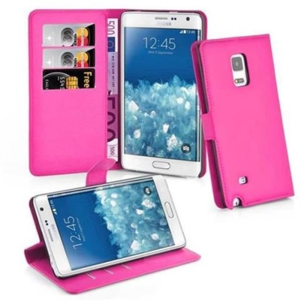 Cadorabo Fodral Samsung Galaxy NOTE EDGE PINK Fodral Fodral Fullt skydd Magnetiskt stöd Stativ Kortplats