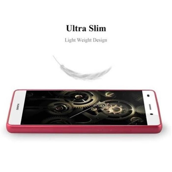 Huawei P8 LITE METALLIC RÖD Fodral Cadorabo METALLIC MATT DESIGN Fodral TPU Silikonskydd Fodral Fodral Ultra Slim Bumper