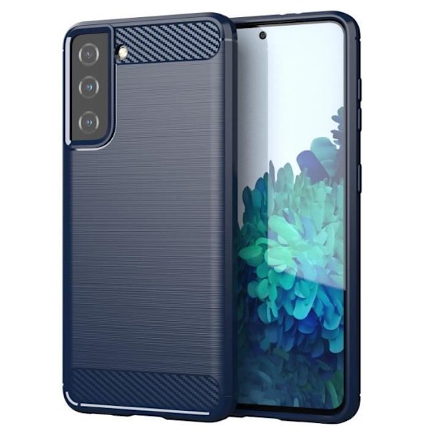 Etui för Samsung Galaxy S21 PLUS - CADORABO - BORSTAD BLÅ - Silikon TPU - Lätt skydd - Kolfiberdesign BORSTAD BLÅ