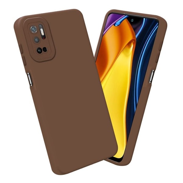 Coque för Xiaomi RedMi NOTE 10 5G / POCO M3 PRO 5G i FLUID BRUN Fodral Etui Case Cover i flexibel TPU-silikon Skydd kastanj