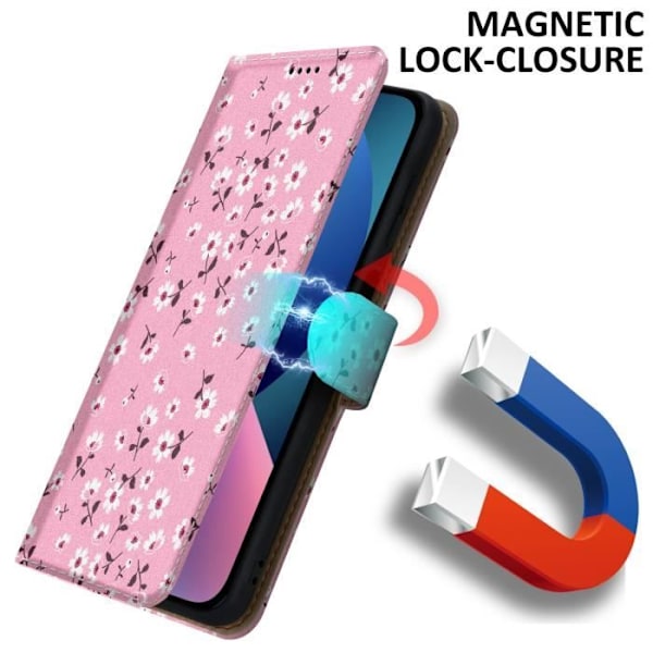 Skal för Apple iPhone 13 - CADORABO - Blomregn - Syntetläder - Magnetisk Stängning - Skyddsfodral Regn av blommor