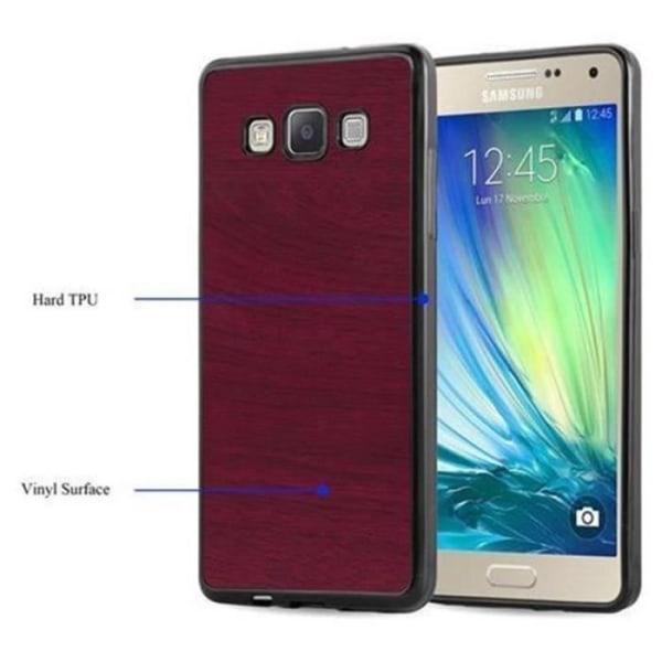 Fodral Samsung Galaxy A3 2015 (5) TRÄ RÖD Cadorabo DESIGN TRÄ Fodral TPU Silikonskydd Fodral Fodral Ultra Slim Bumper