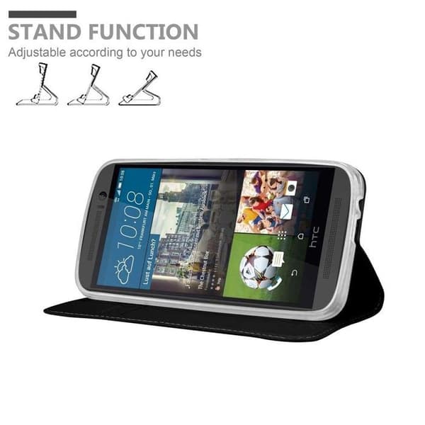 Flipfodral för HTC ONE M9, CLASSY BLACK, Stötsäkert Plånbok Svart