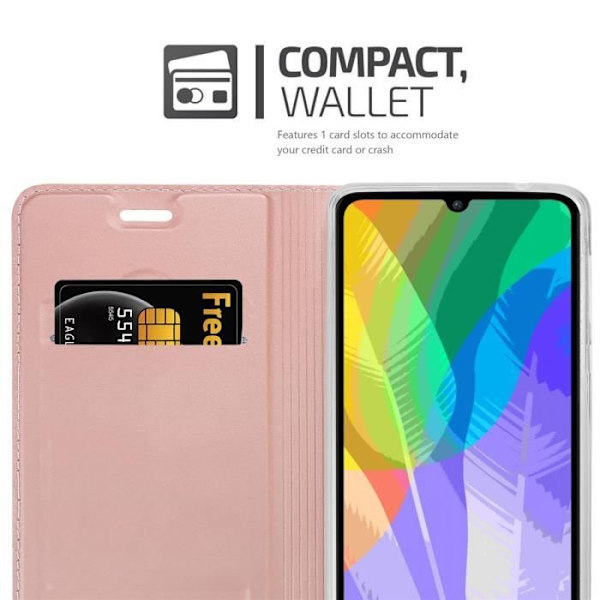 Fodral för Huawei Y6P Fodral i CLASSY ROSÉ GOLD Fodral Skydd Magnetisk stängning Plånbok Rose guld