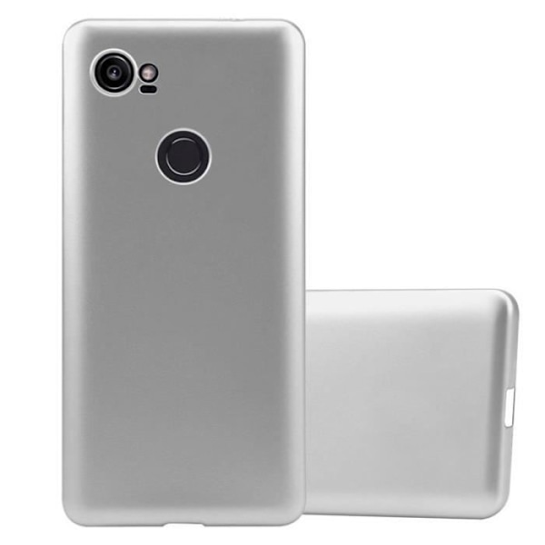 Cadorabo-fodral fungerar med Google Pixel 2 XL i METALLISKT SILVER - Stötsäkert och reptåligt TPU-silikonskydd - Ultratunt