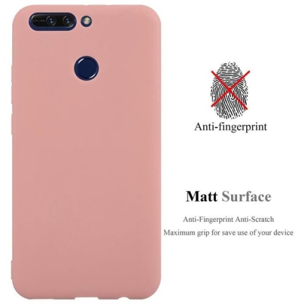 Cadorabo fodral för Honor 8 PRO - i rosa - Mjukt TPU silikonskyddsfodral med anti-chock