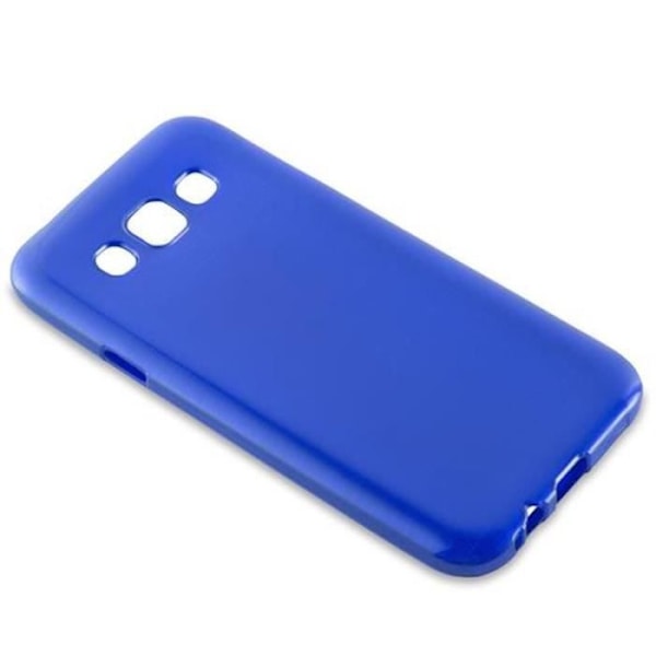Samsung Galaxy E5 2015 (5) Fodral i BLÅTT från Cadorabo (BORSTAD METALL DESIGN) Ultratunt mjukt silikongel TPU-fodral