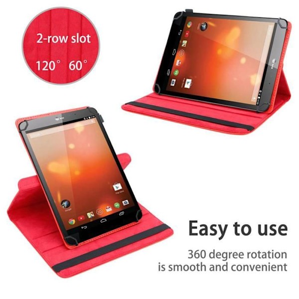 Coque för LG G Pad 8.3 Etui i RÖD Housse Case Cover Skydd 360 grader konstläder Plånbok Wallet Röd
