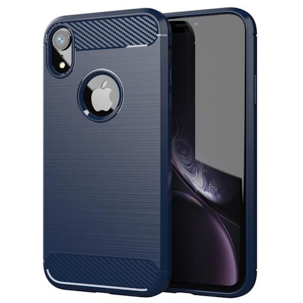 Fodral - CADORABO - iPhone XR - TPU Silikon - Carbon Design - Stötskydd Blå