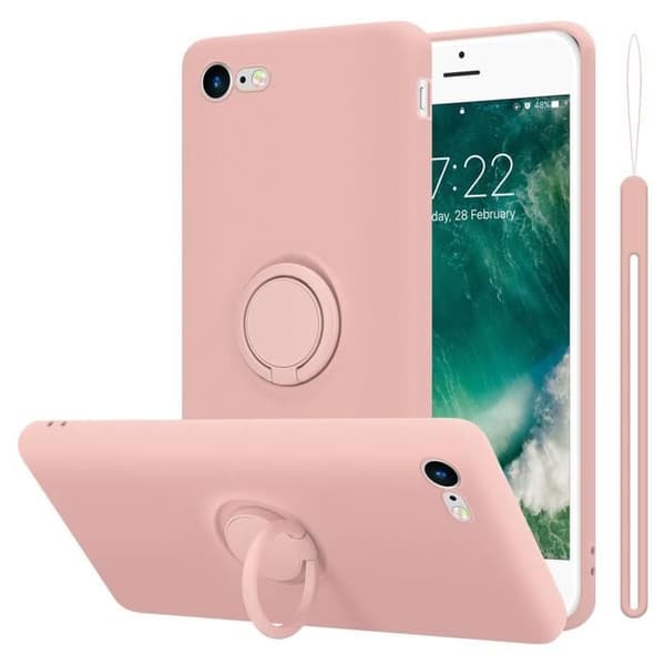 Skal för iPhone 7 / 7S / 8 / SE 2020 i LIQUID PINK Stötskydd Ros