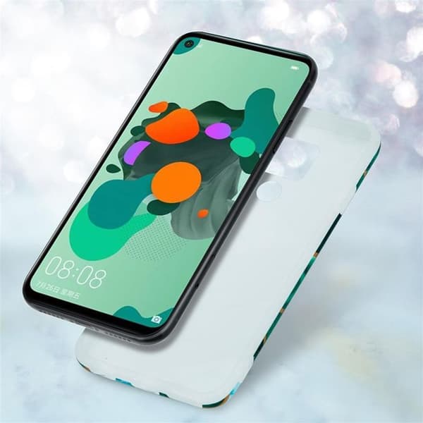 Mobilskal för Huawei MATE 30 LITE i Marmor Guld Vit Mörkgrön Nr. 6 Skyddsetui Grön