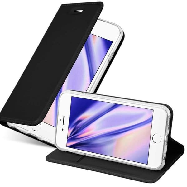 Flip-fodral för iPhone 6 PLUS / 6S PLUS Klassisk svart plånbok Stötsäker Svart