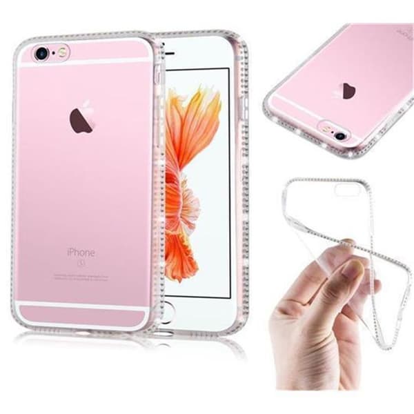 Transparent vit iPhone 6 / 6S-fodral med strassdesign Vit