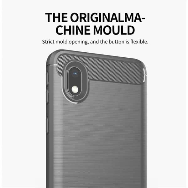 Skyddsfodral för Samsung Galaxy A10e / A20e BORSTAD GRÅ Kolfiberdesign Grå