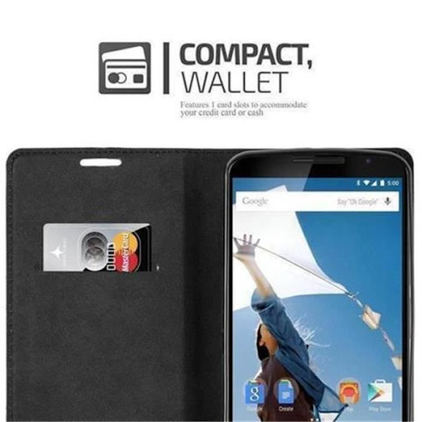 Google NEXUS 6-fodral i kaffebrunt från Cadorabo (INVISIBLE MAGNETIC CLOSURE Design) Helt skyddsfodral med flipflik