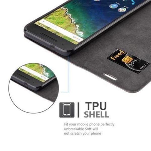 Huawei NEXUS 6P-fodral i KAFFEBRUNT från Cadorabo (INVISIBLE MAGNETIC CLOSURE Design) Helt skyddsfodral med flipflik