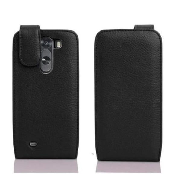 Cadorabo LG G3 DESIGN FLIP Style Fodral Fodral i konstläder Struktur JET SVART