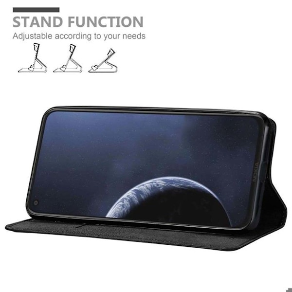 Coque för Nokia 8.1 Housse i SVART NATT Etui Case Cover Skydd Plånbok Wallet Svart