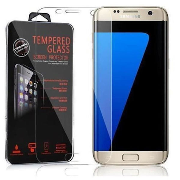 Cadorabo Skärmskydd för Samsung Galaxy S7 EDGE 0,3 mm Rundade hörn HÖG TRANSPARENS Härdat glas Transparent