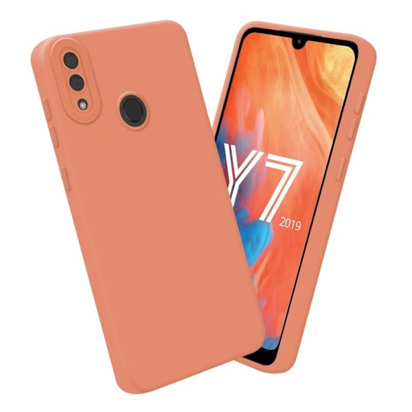 Coque för Huawei Y7 2019 / Y7 PRIME 2019 i FLUID LJUST ORANGE Fodral Etui Case Cover i flexibelt TPU-silikon Skydd Gul