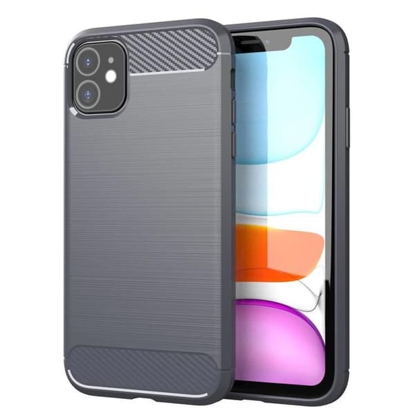iPhone 11-fodral BRUSHED GRÅ Kolfiberdesign Grå