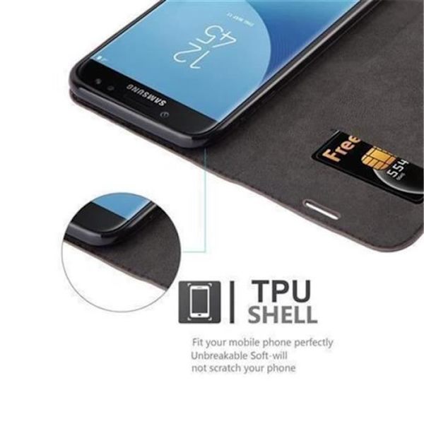 Samsung Galaxy J3 2017 (7) Fodral i KAFFEBRUNT från Cadorabo (design med INVISIBLE MAGNETIC CLOSURE) Helt skyddsfodral